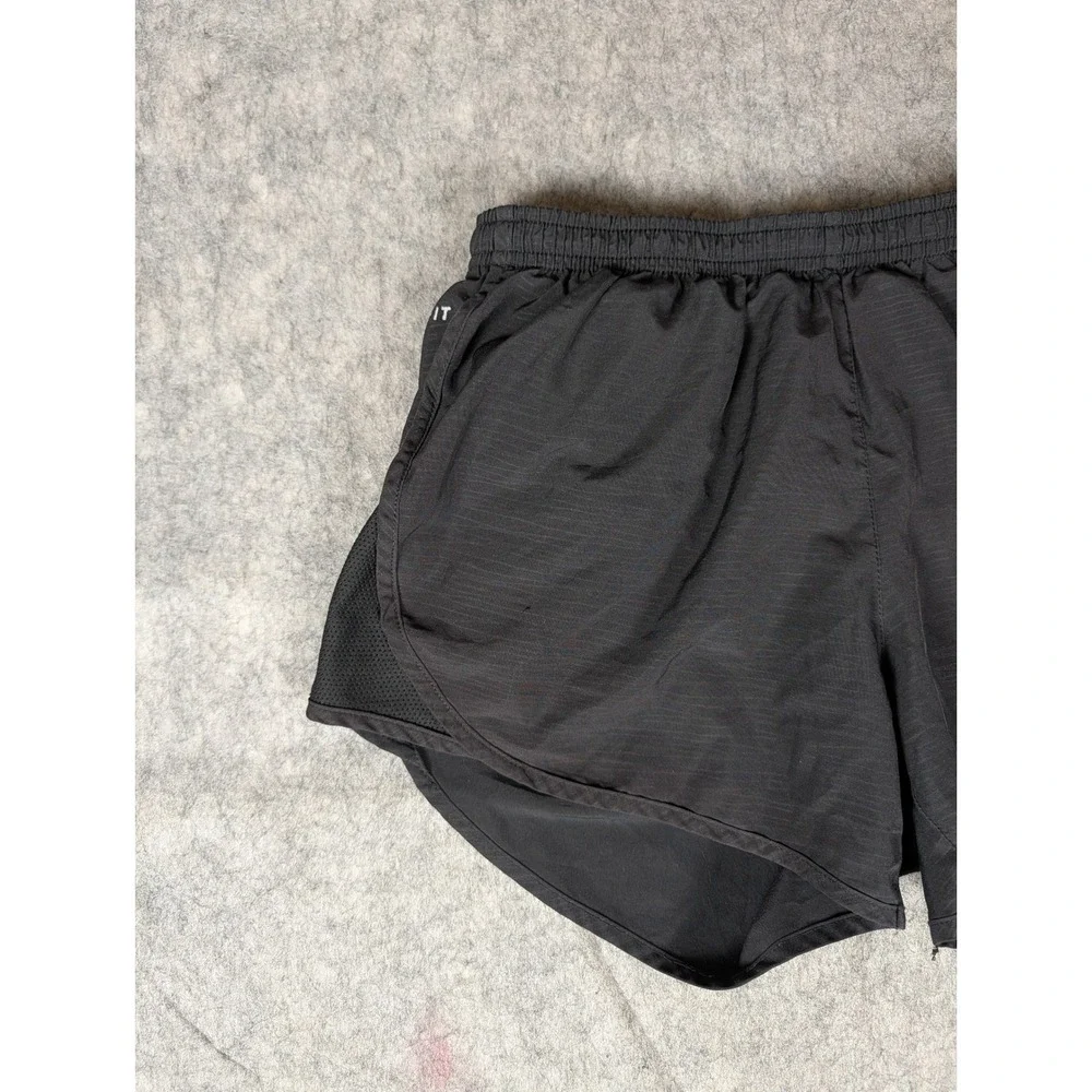 Nike Dri-FIT Women Black Running‎ Shorts Zipper Pocket Mesh Panels Sporty Active